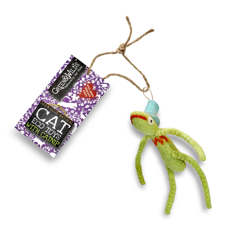 Freddy Froglegs - Eco Cat toy with catnip