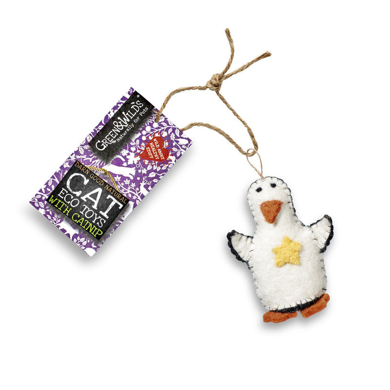 Penelope Penguin - Eco Cat toy with catnip – Green and Wilds - Retail